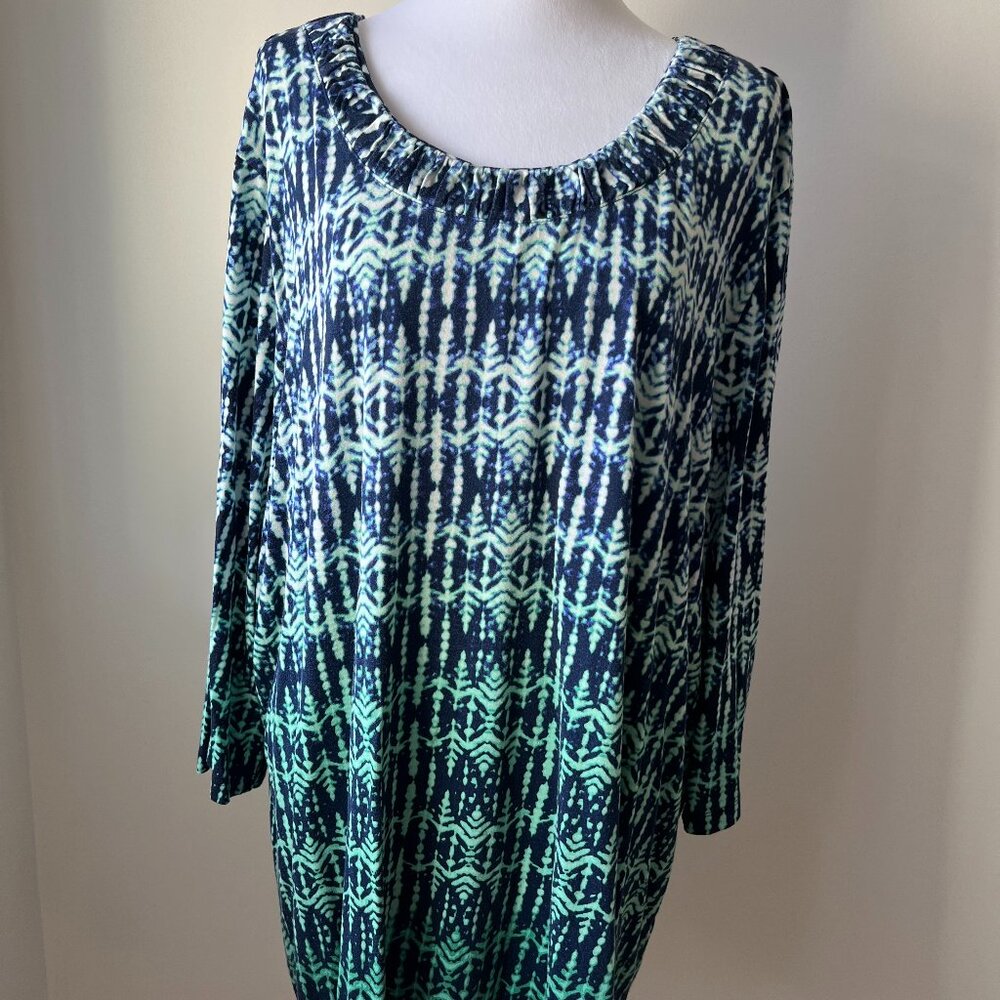 🌾CJ Banks Ombre Geometric Blouse, 3X - Stunning & Comfortable!